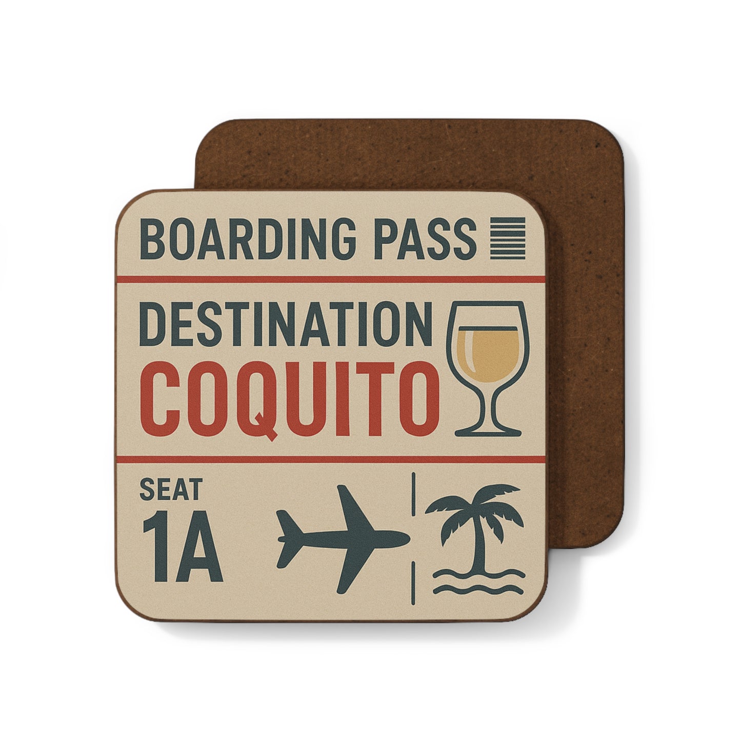 Boarding Pass "Destination Coquito" ā Single Coaster