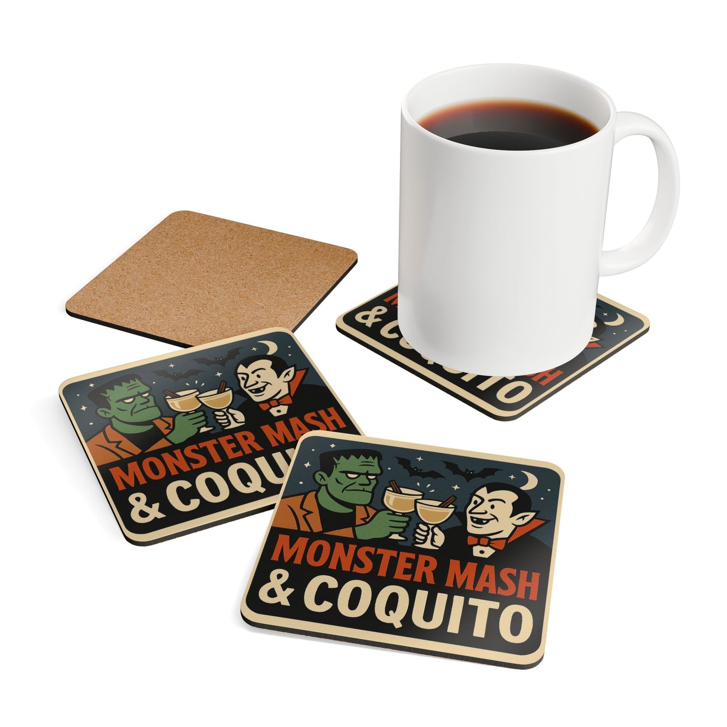 Monster Mash & Coquito โ 4 Piece Coaster Set