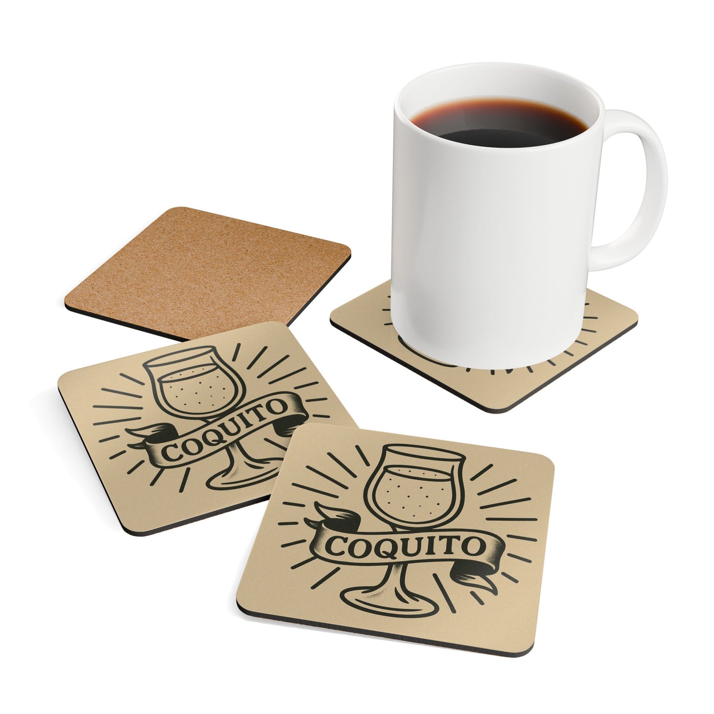 Tattoo Style Coquito – 4 Piece Coaster Set