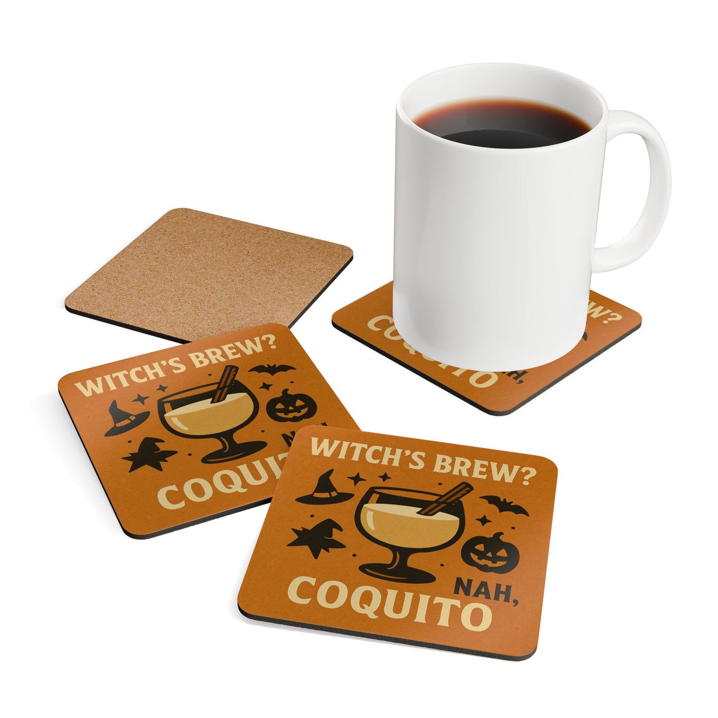 Witch’s Brew? Nah, Coquito – 4 Piece Coaster Set