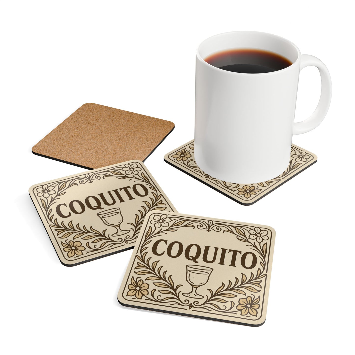 Coquito Vintage Floral β 4 Piece Coaster Set