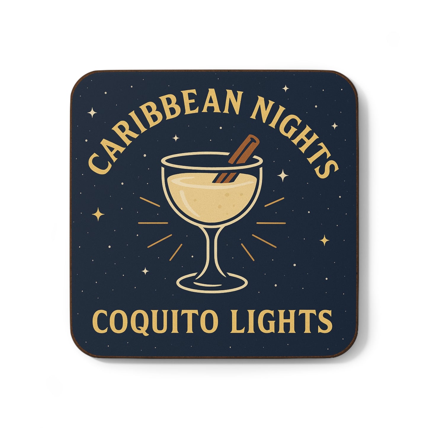 Caribbean Nights, Coquito Lights – Single Coaster