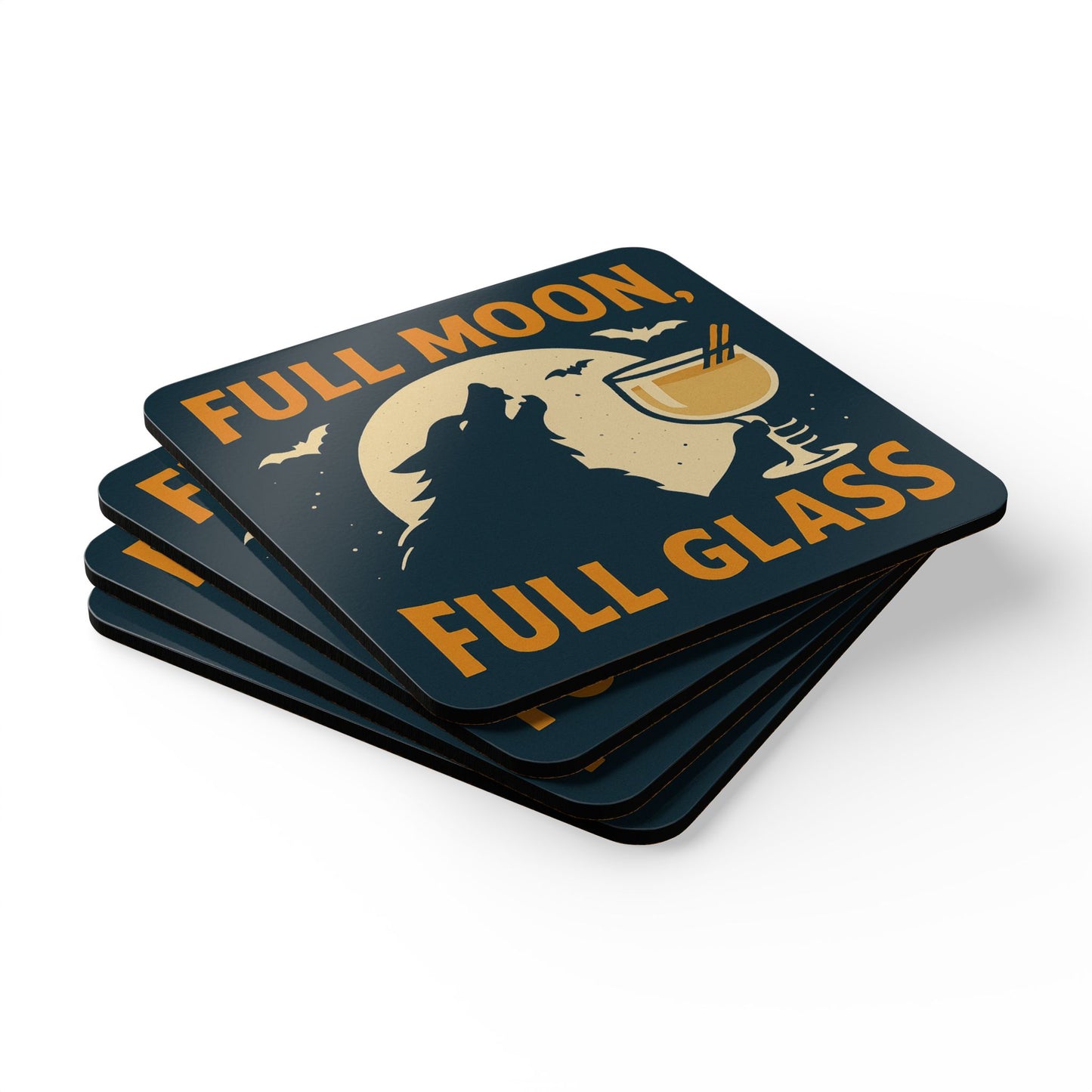 Full Moon, Full Glass β 4 Piece Coaster Set