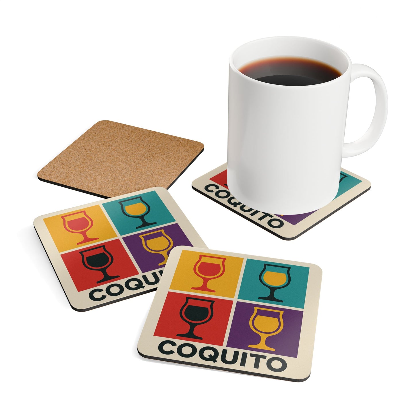 Pop Art Coquito – 4 Piece Coaster Set