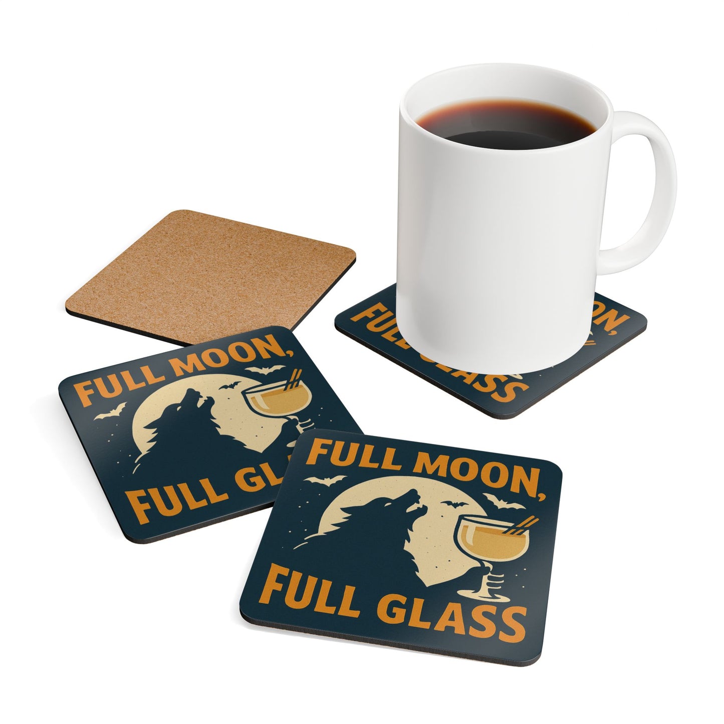 Full Moon, Full Glass β 4 Piece Coaster Set