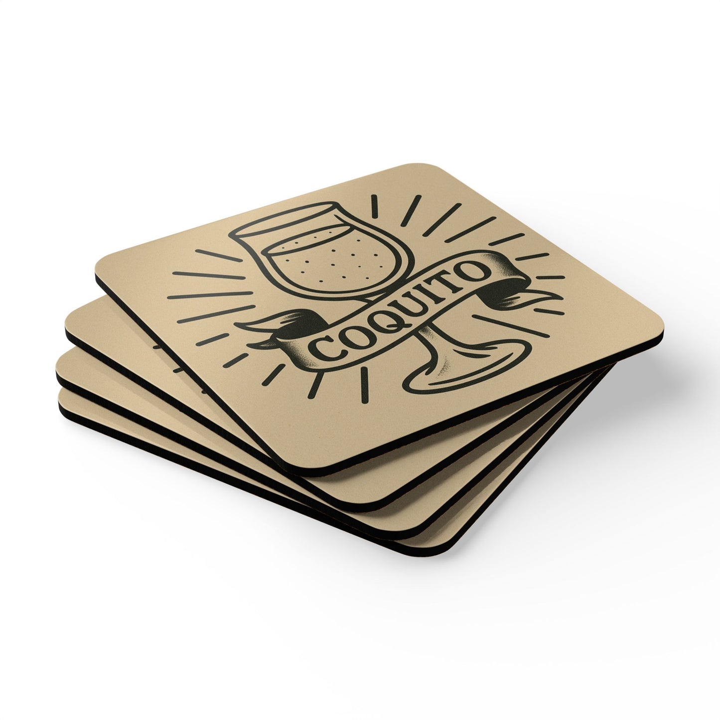 Tattoo Style Coquito – 4 Piece Coaster Set