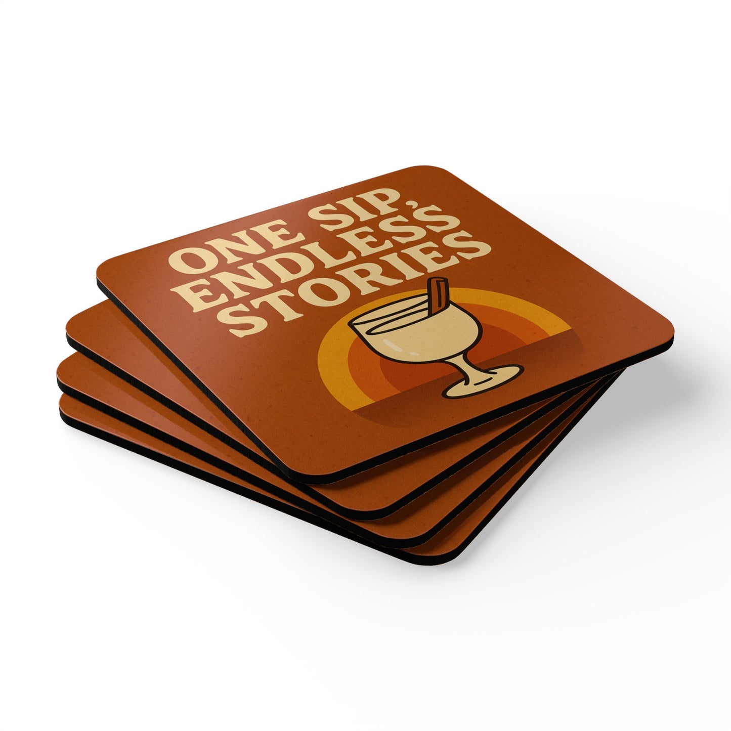 One Sip, Endless Stories – 4 Piece Coaster Set