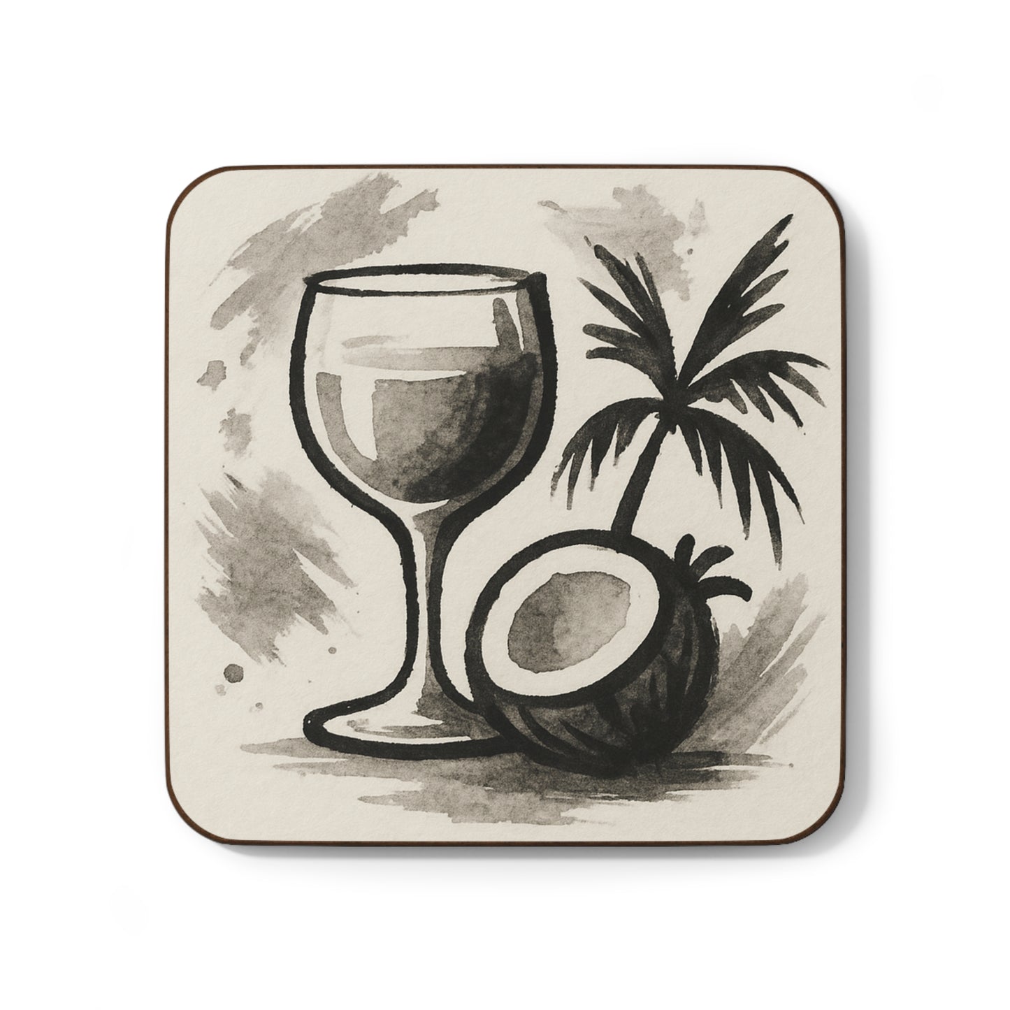 Watercolor Coquito Art – Single Coaster