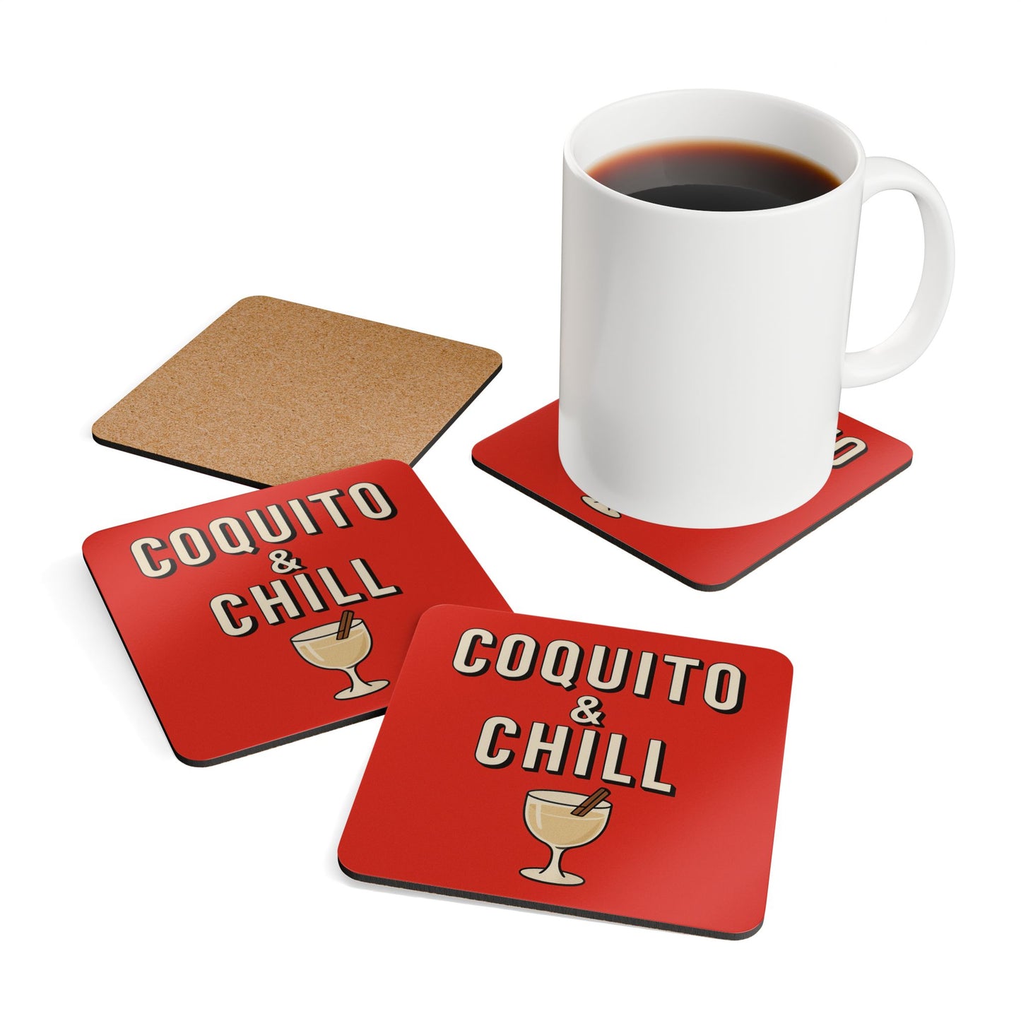 Coquito & Chill – 4 Piece Coaster Set