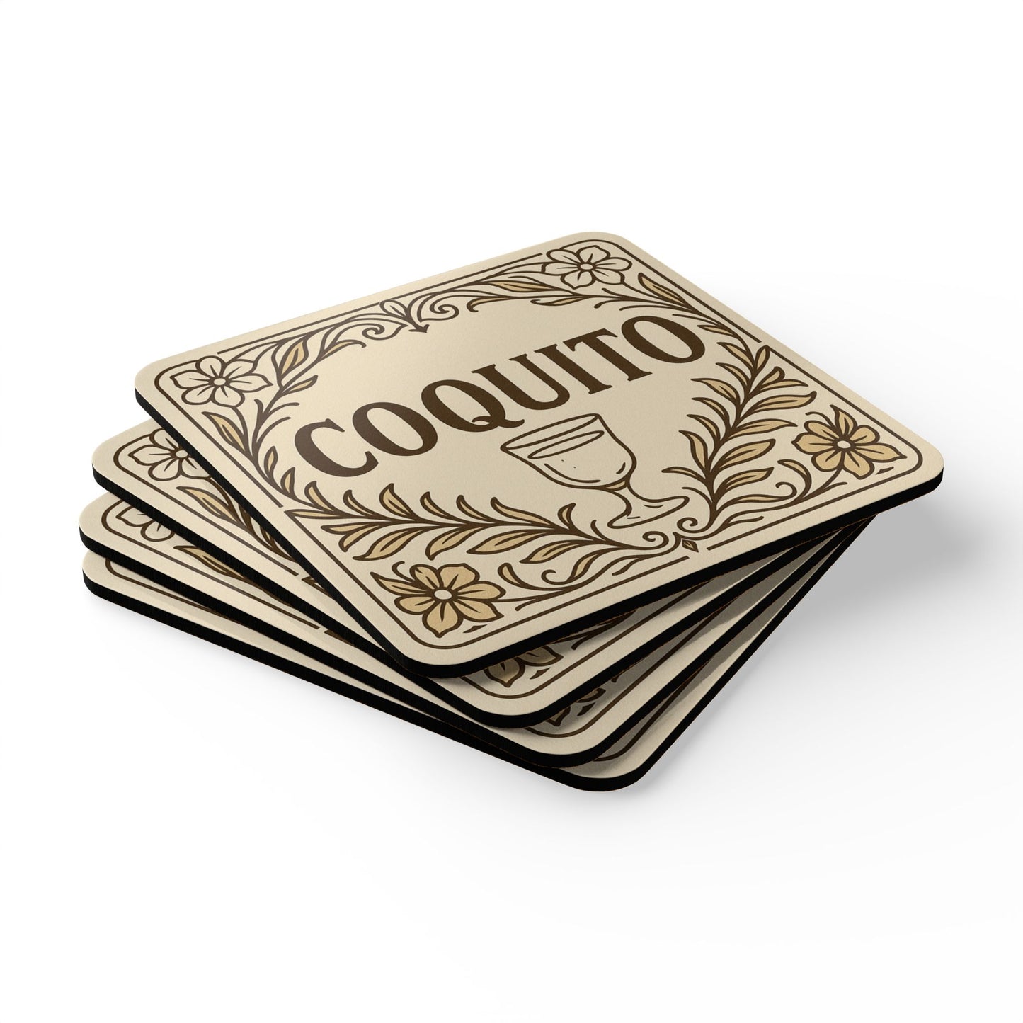 Coquito Vintage Floral β 4 Piece Coaster Set