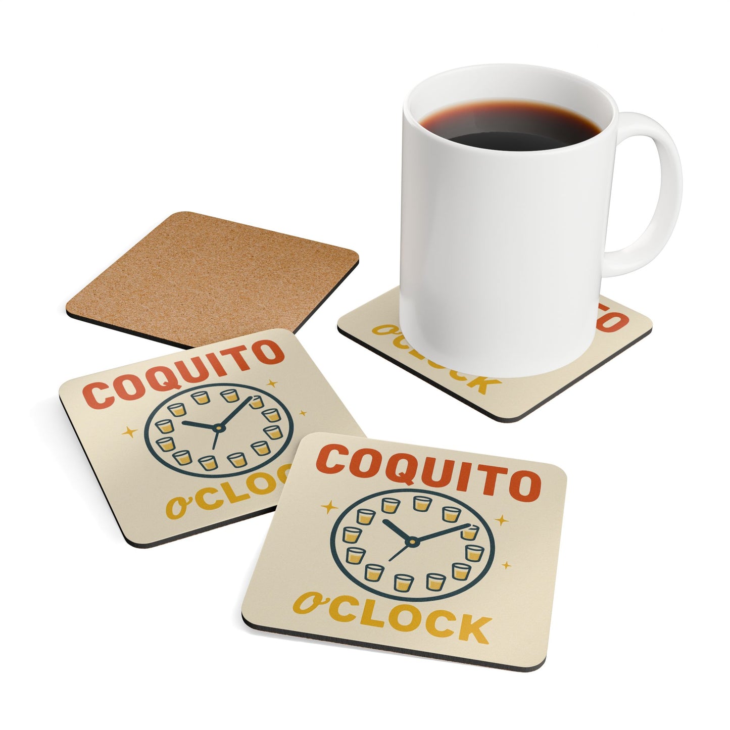 Coquito O’Clock – 4 Piece Coquito Coaster Set