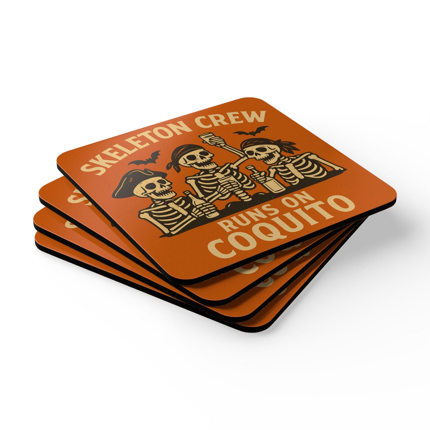 Skeleton Crew Runs on Coquito – 4 Piece Coaster Set