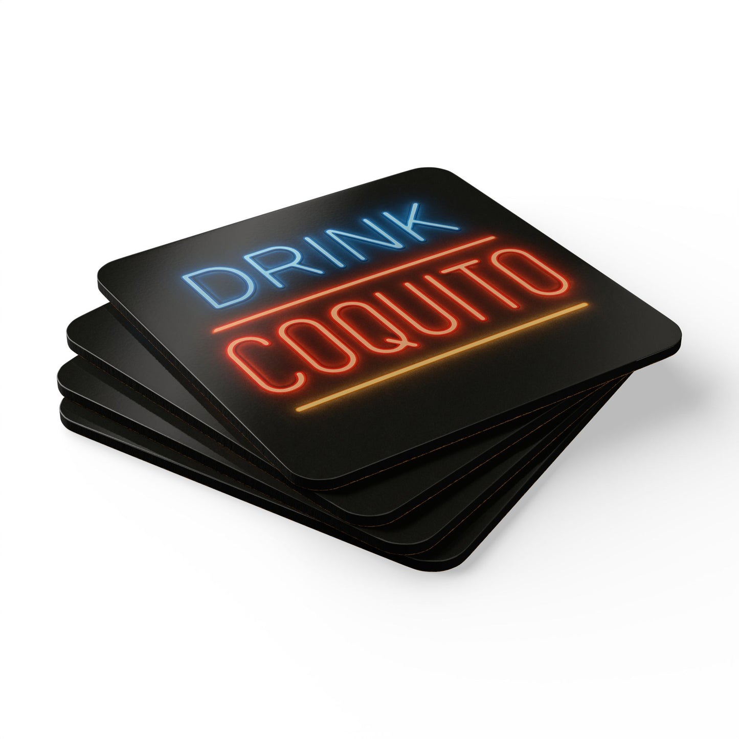 Drink Coquito (Neon Edition) – 4 Piece Coaster Set