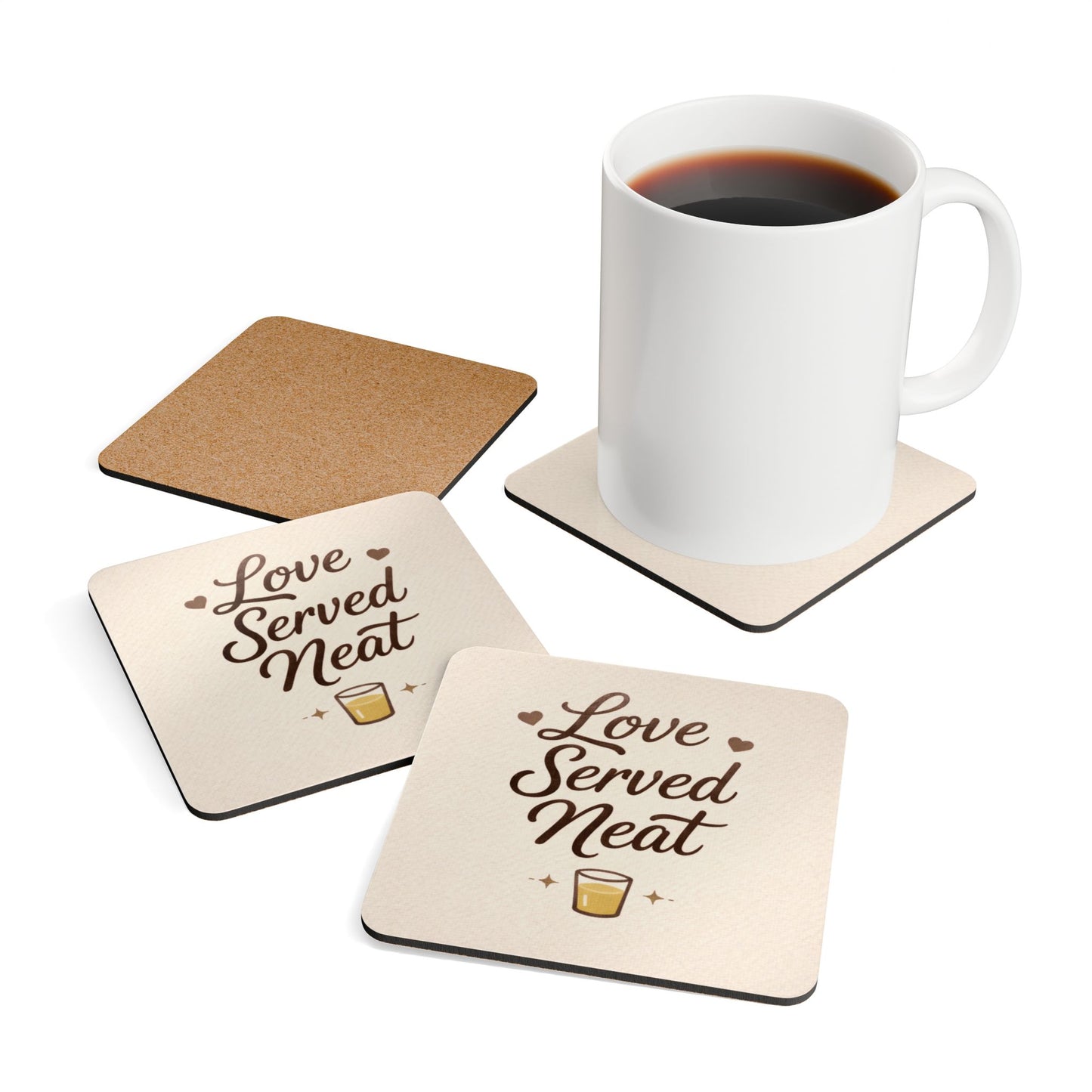 Love Served Neat (4-Piece Coaster Set)