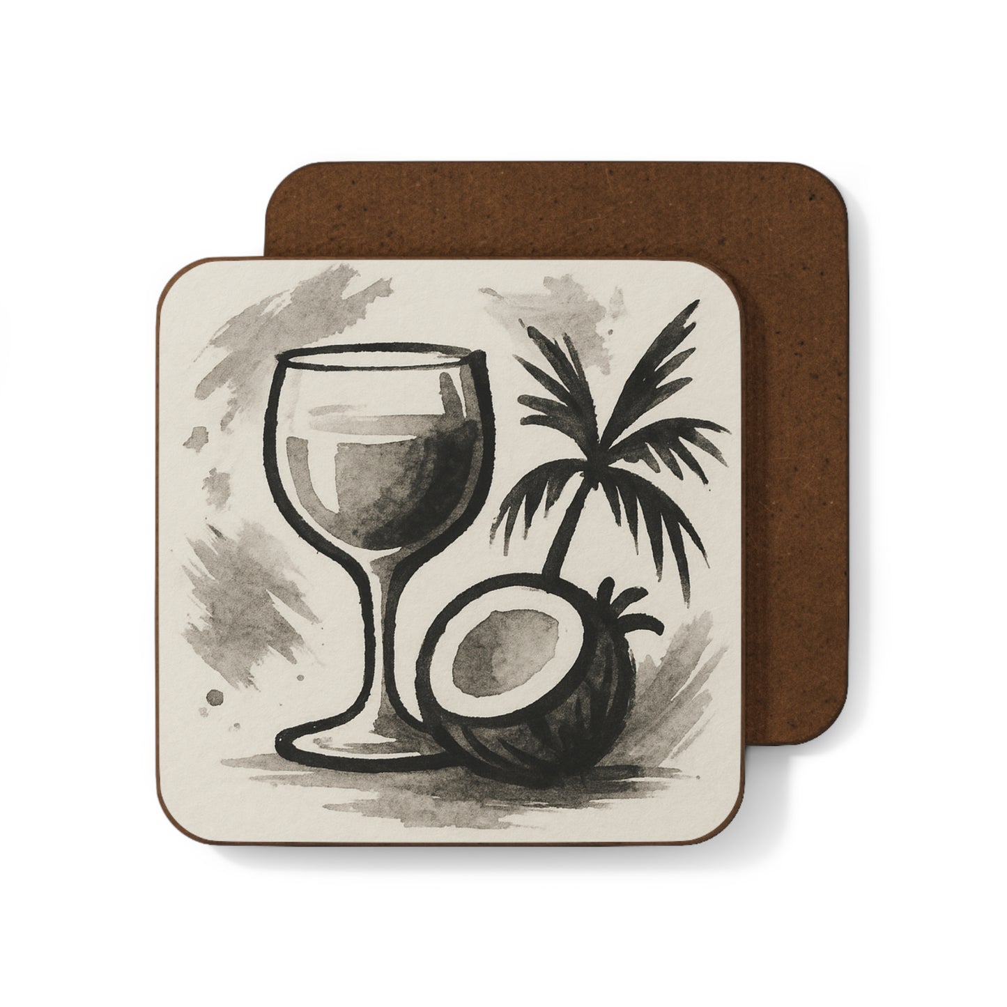 Watercolor Coquito Art – Single Coaster