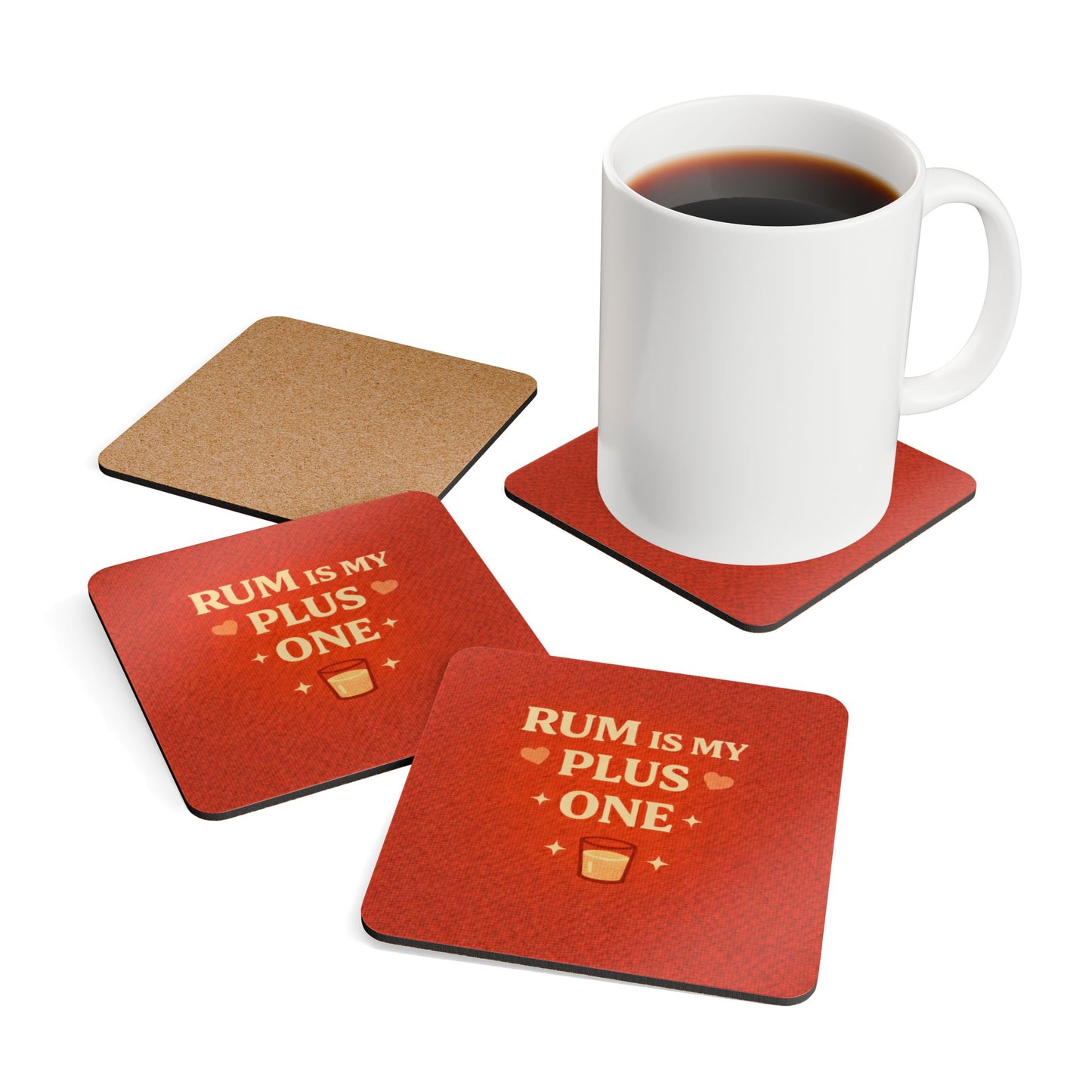 Rum Is My Plus One (4-Piece Coaster Set)