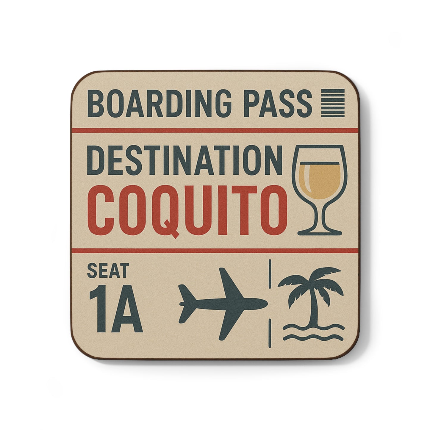 Boarding Pass "Destination Coquito" ā Single Coaster