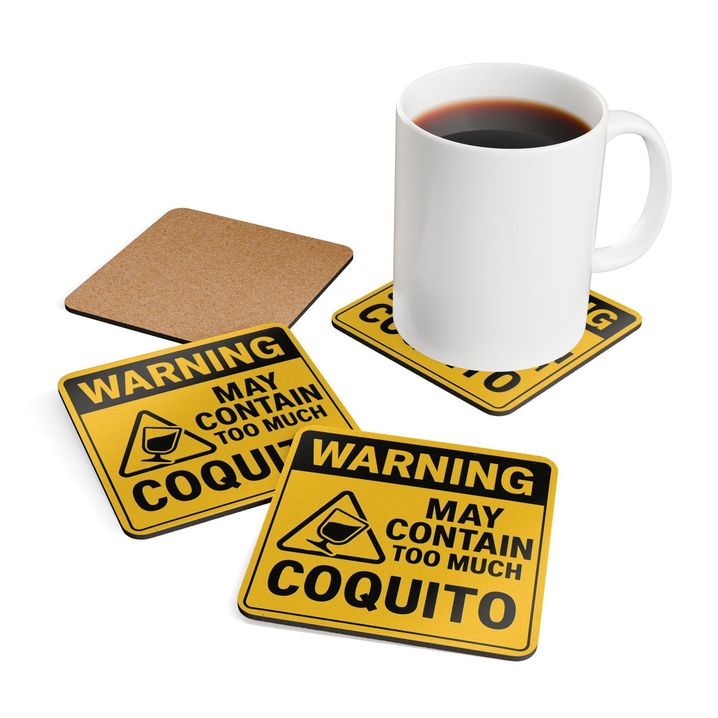 Warning: Too Much Coquito – 4 Piece Coaster Set