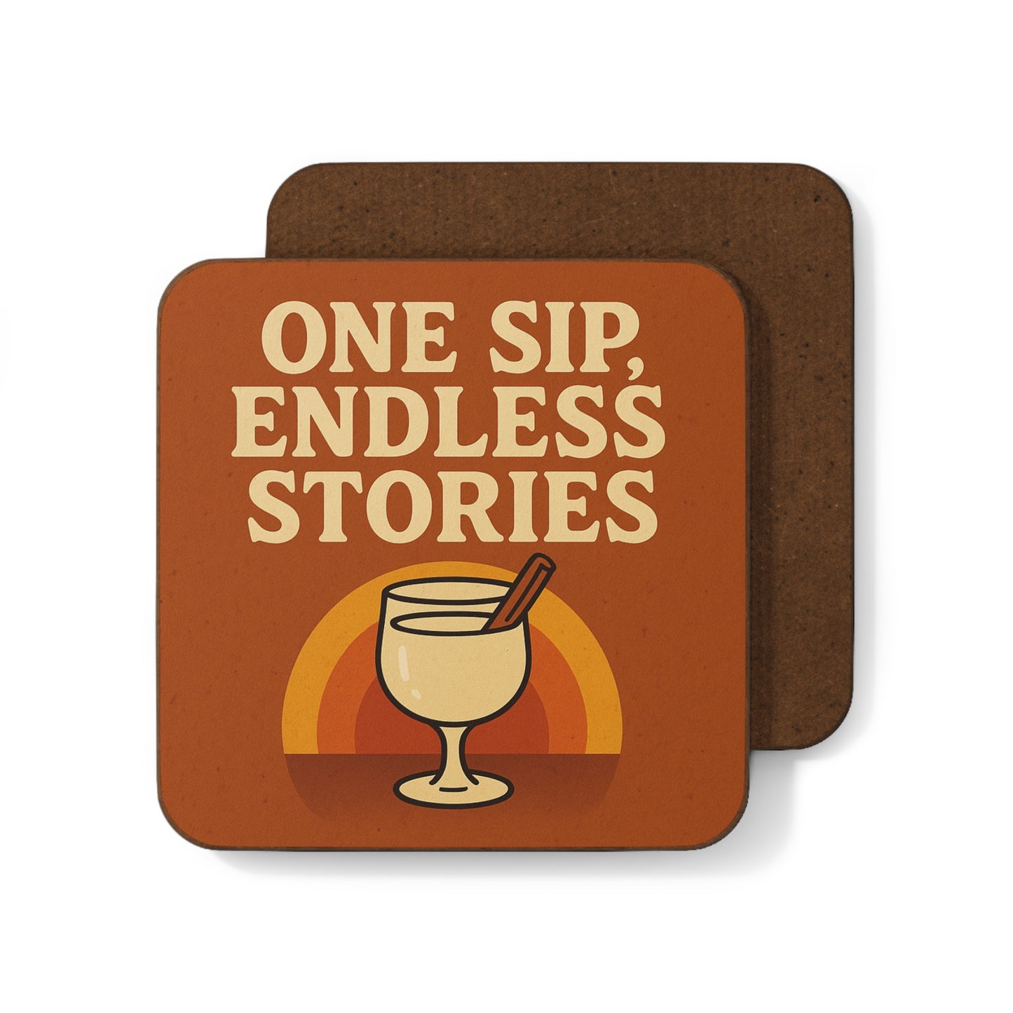 One Sip, Endless Stories ā Single Coaster