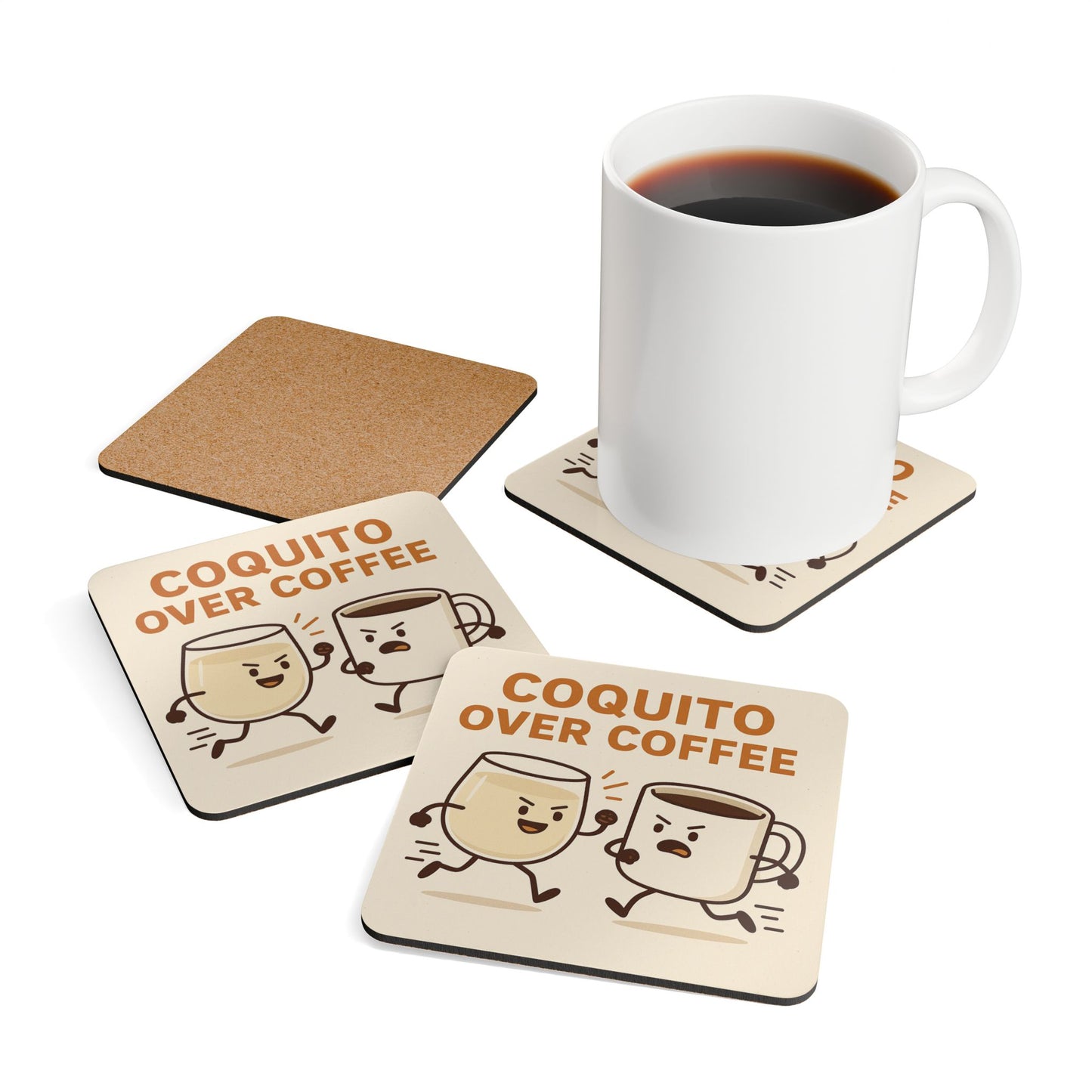 Coquito Over Coffee – 4 Piece Coaster Set