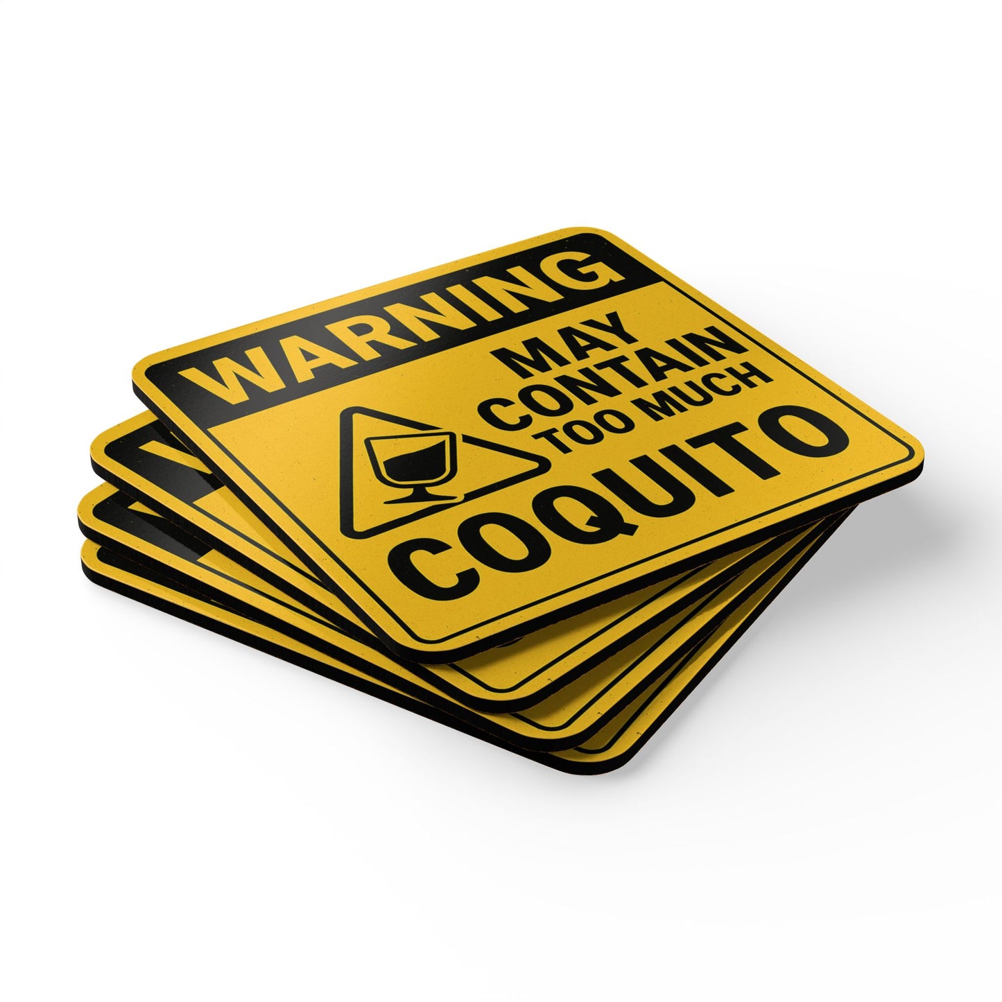 Warning: Too Much Coquito – 4 Piece Coaster Set