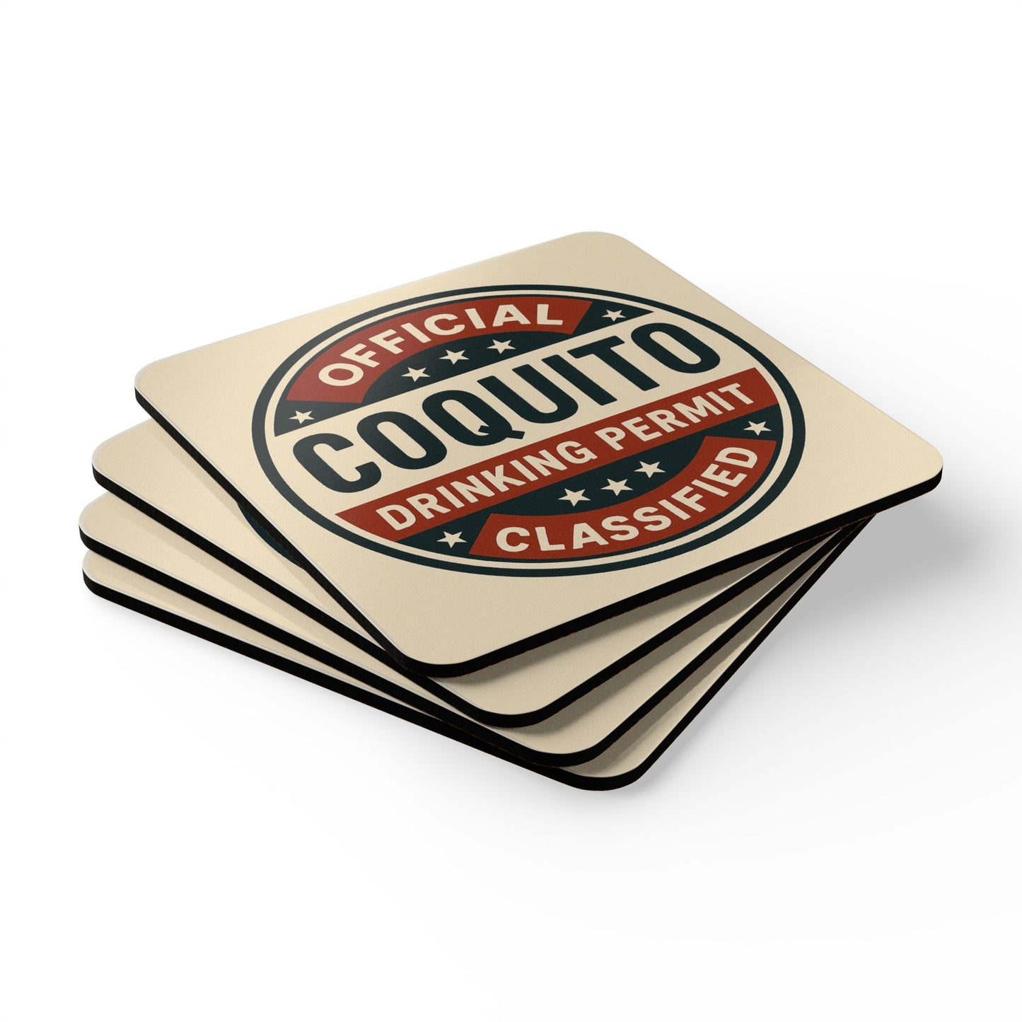 Official Coquito Drinking Permit – 4 Piece Coaster Set (Parody)