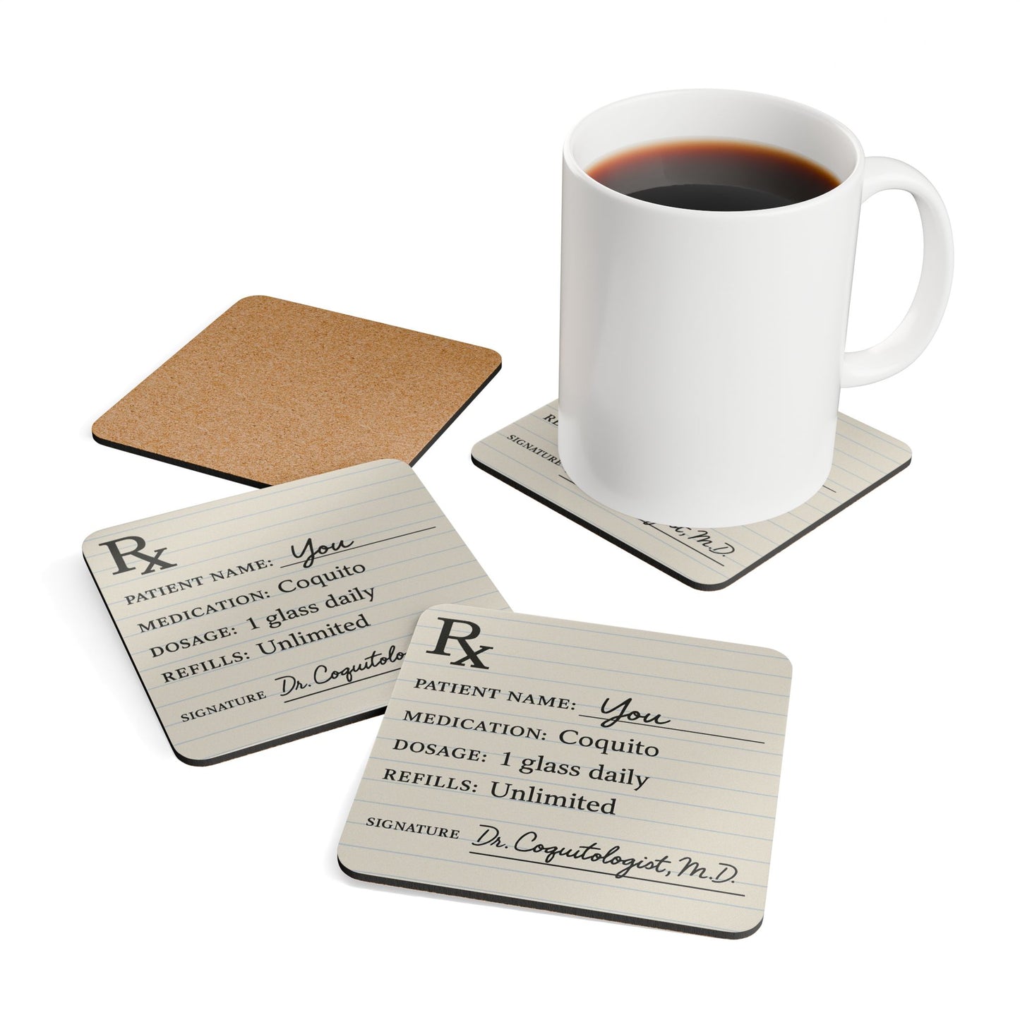 Coquito Prescription – 4 Piece Coaster Set