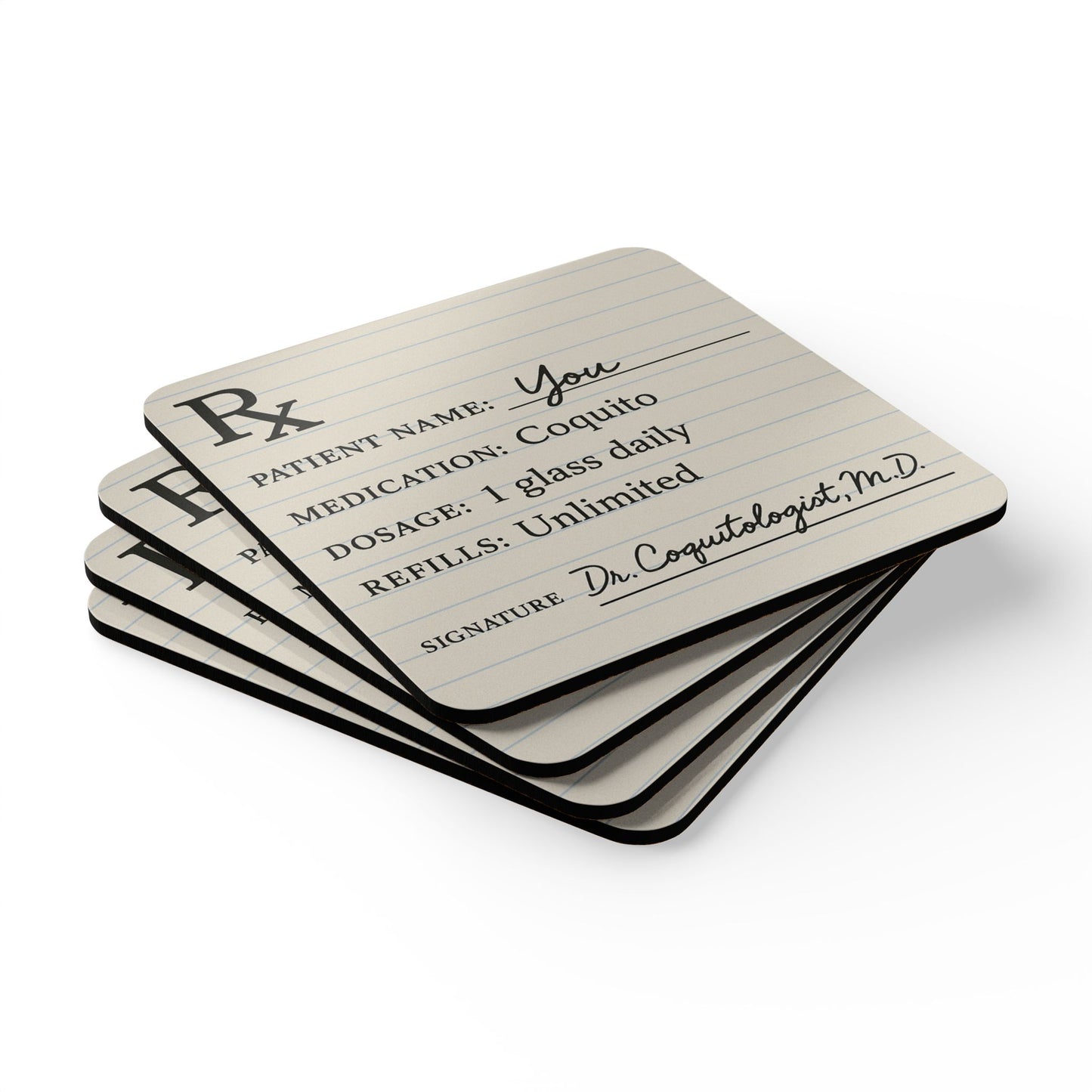 Coquito Prescription – 4 Piece Coaster Set