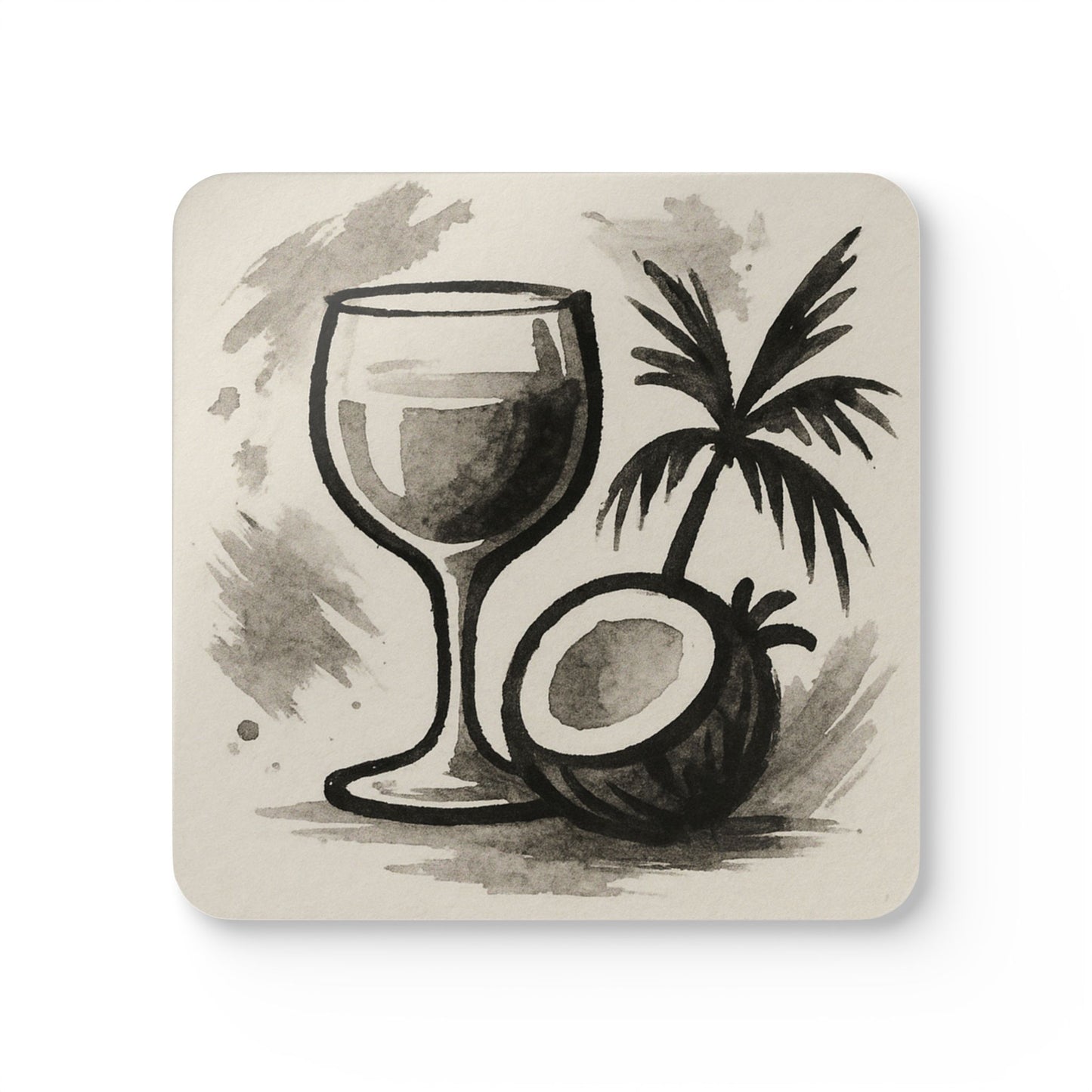 Watercolor Coquito Art – 4 Piece Coaster Set