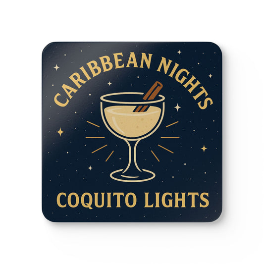 Caribbean Nights, Coquito Lights – 4 Piece Coaster Set