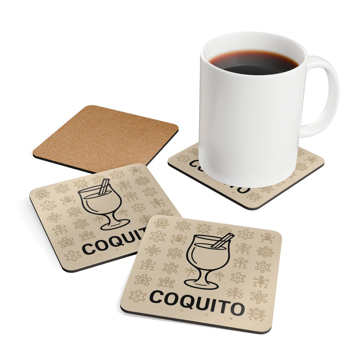 Taino Heritage Coquito – 4 Piece Coaster Set