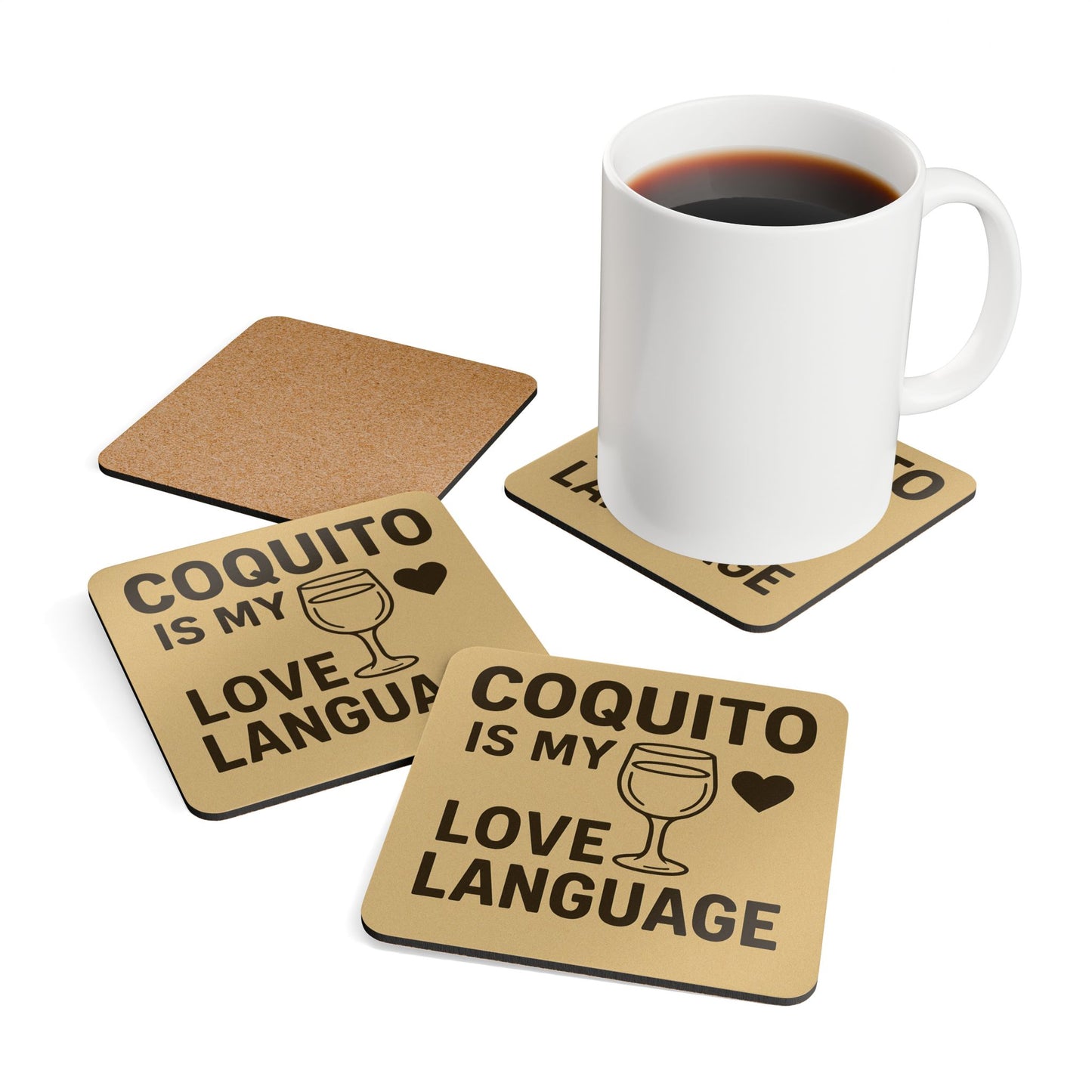 Coquito Is My Love Language – 4 Piece Coaster Set