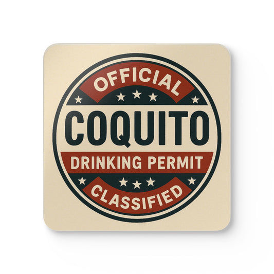 Official Coquito Drinking Permit – 4 Piece Coaster Set (Parody)