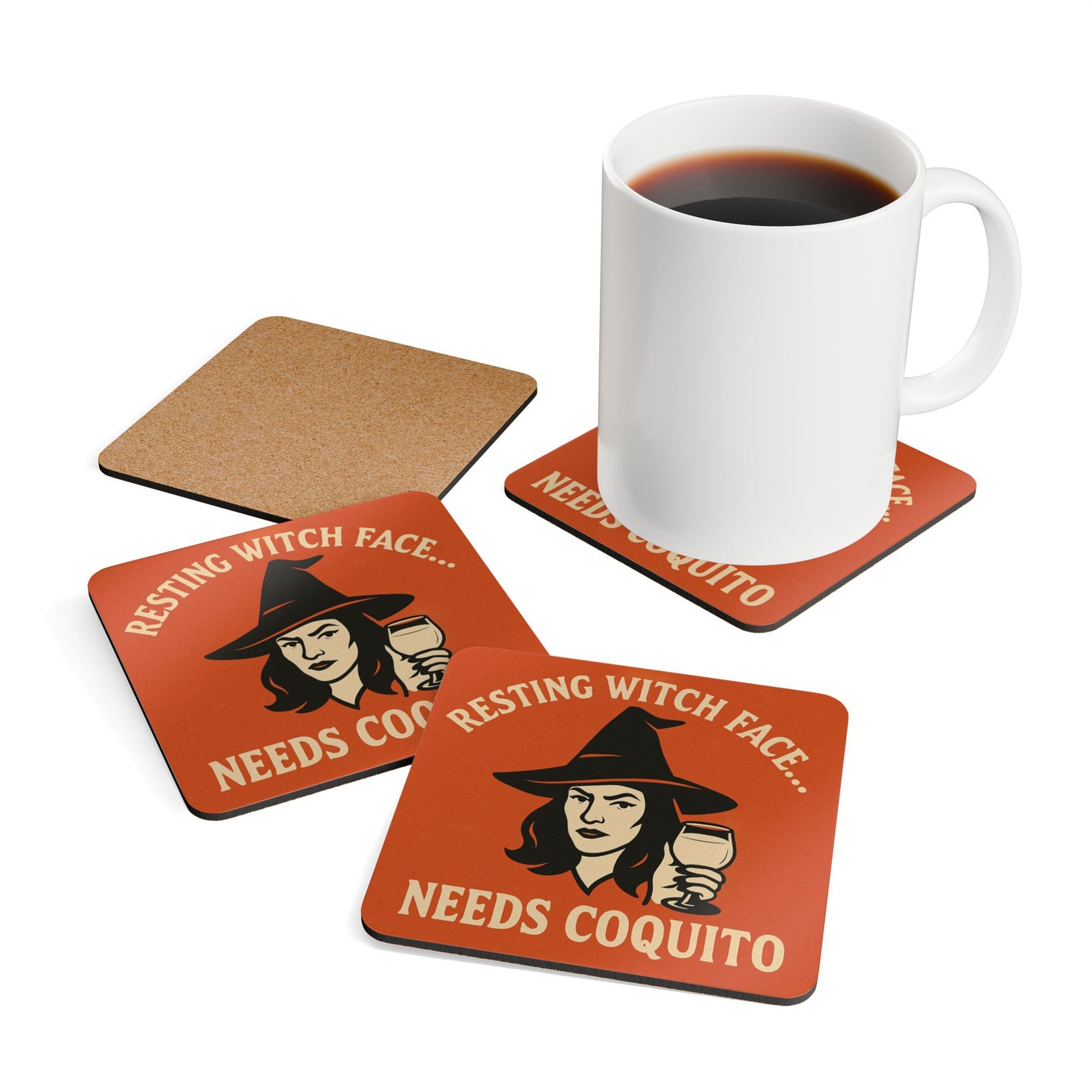 Resting Witch Face… Needs Coquito – 4 Piece Coaster Set