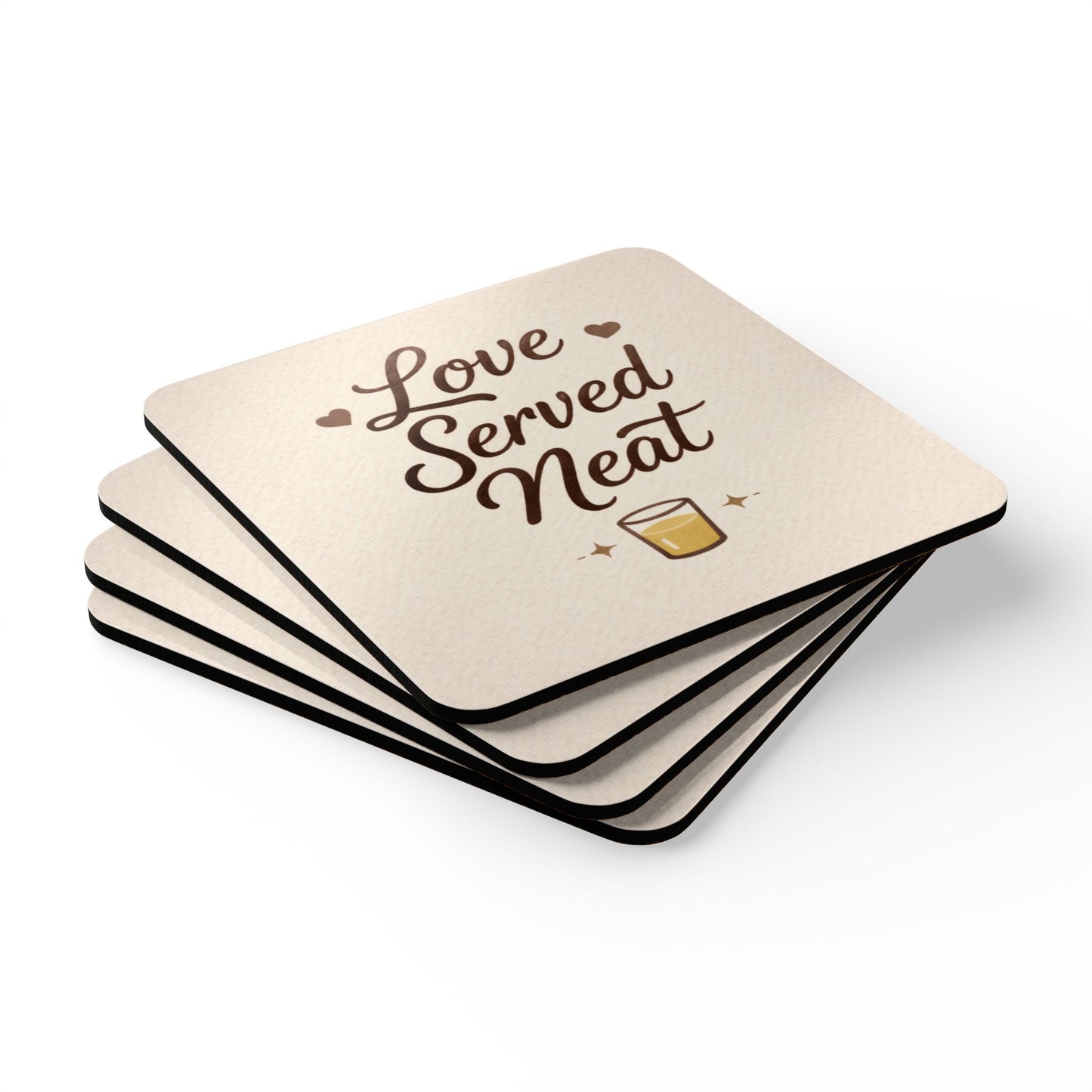 Love Served Neat (4-Piece Coaster Set)