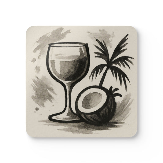 Watercolor Coquito Art – 4 Piece Coaster Set
